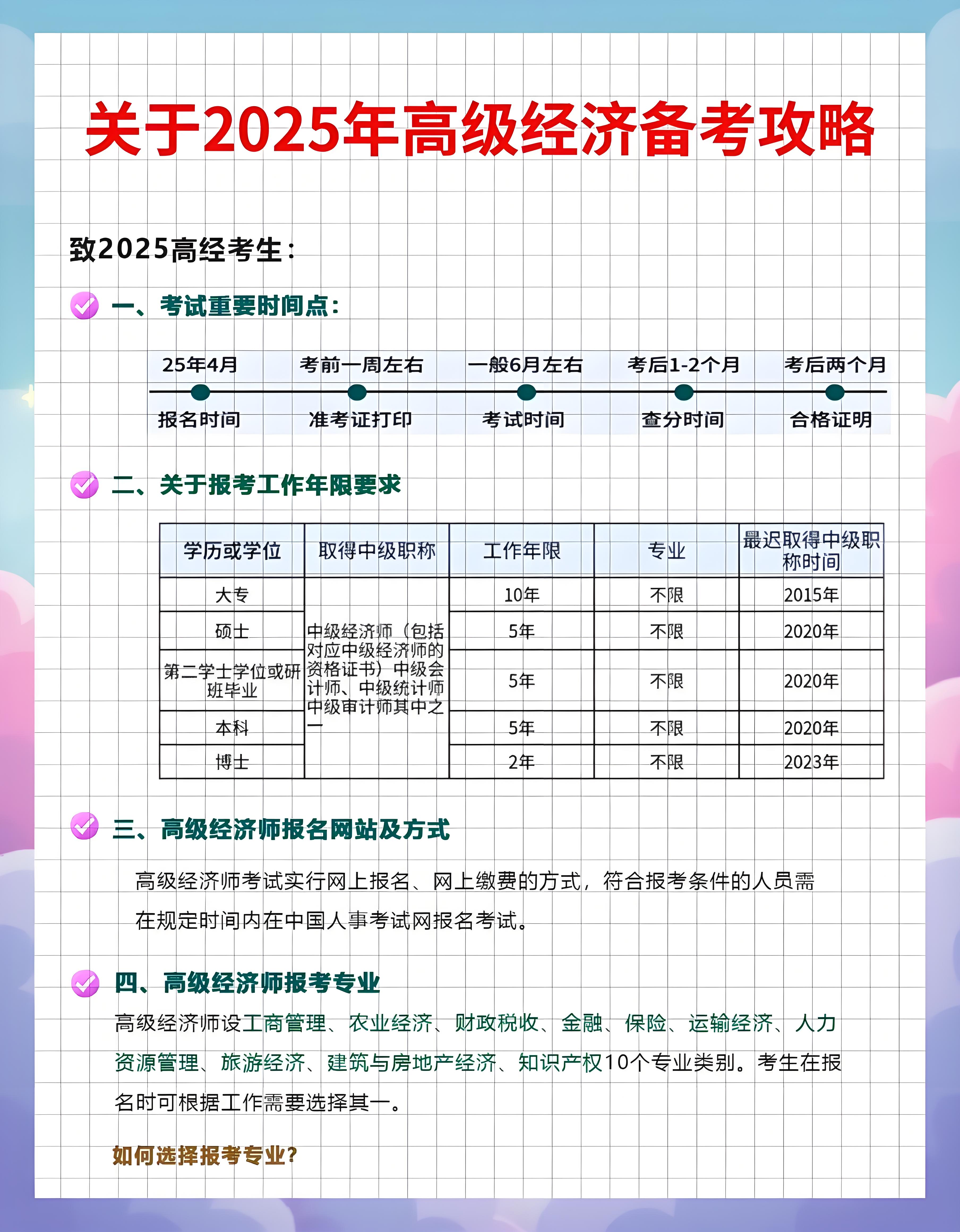 2025年高级经济师备考攻略